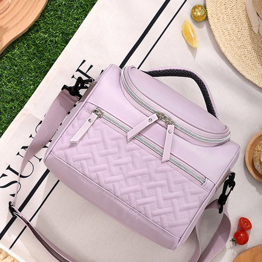 Leakproof Lunch Tote Adjustable Shoulder Strap Outdoor Activities Robust Polyester Fibre Spacious Main Compartment