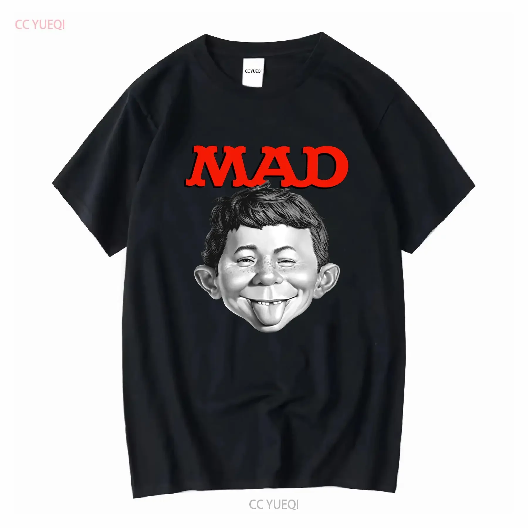 MAD Magazine Alfred E Newman T shirt retro 1970's cotton graphic tee WBT349 vintage Washed Breathable homme Unisex