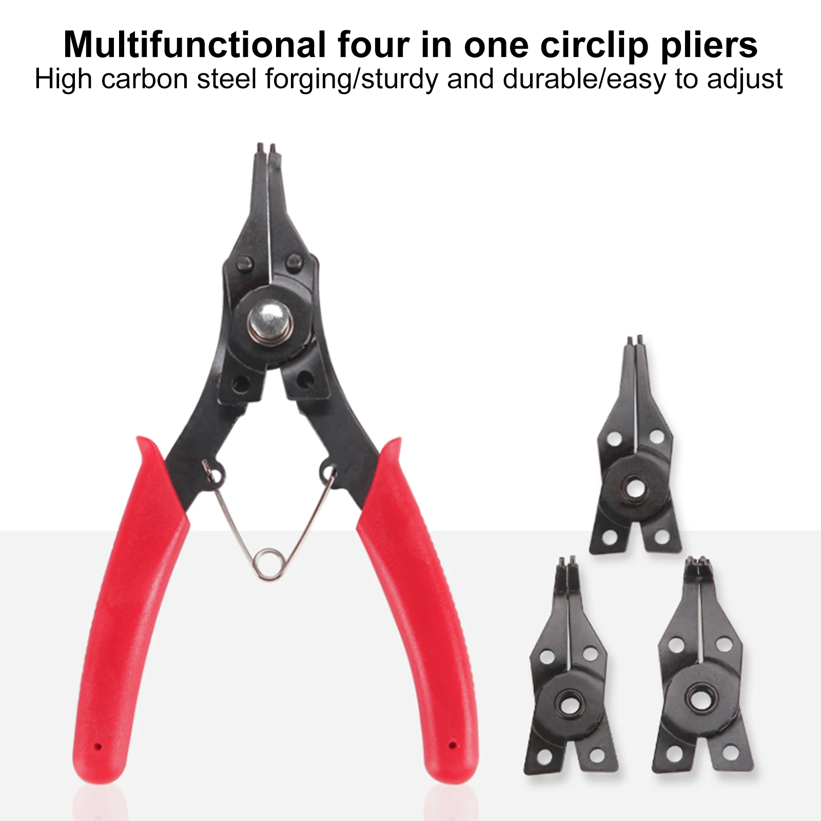 

4 In 1 Circlip Pliers Set Snap Ring Pliers Multi Crimp Removable Plier Head Retaining Circlip Pliers Hand Tools