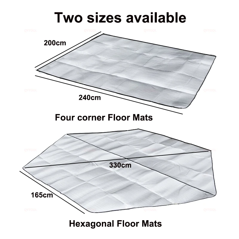 Mountainhiker Floor Mat Camping Hexagonal Rectangle Picnic Floor Mat for Tent PE Waterproof Aluminum Pyramid Floor Groundsheet