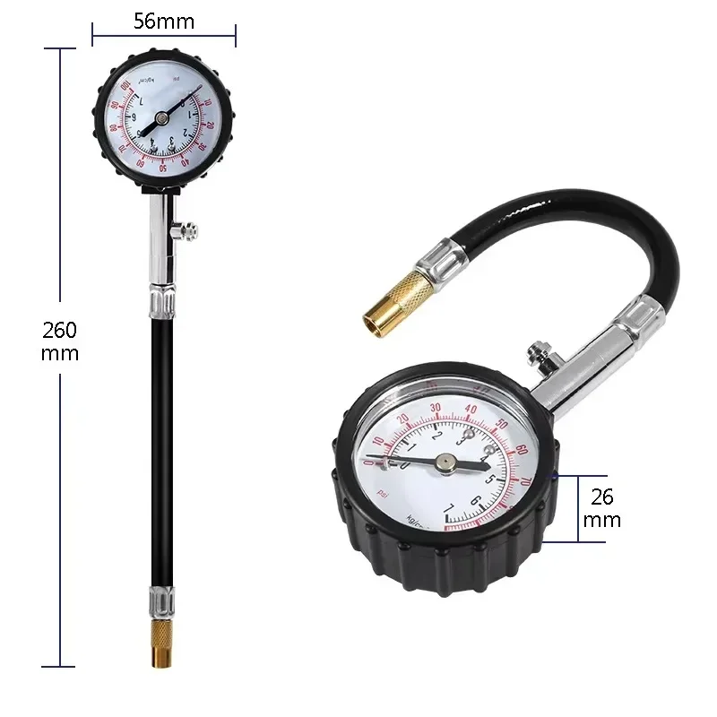 Tire Pressure Gauge High-precision Long Tube 100Psi For Car Auto Motorcycle Truck Bike Measurement Tools view 3