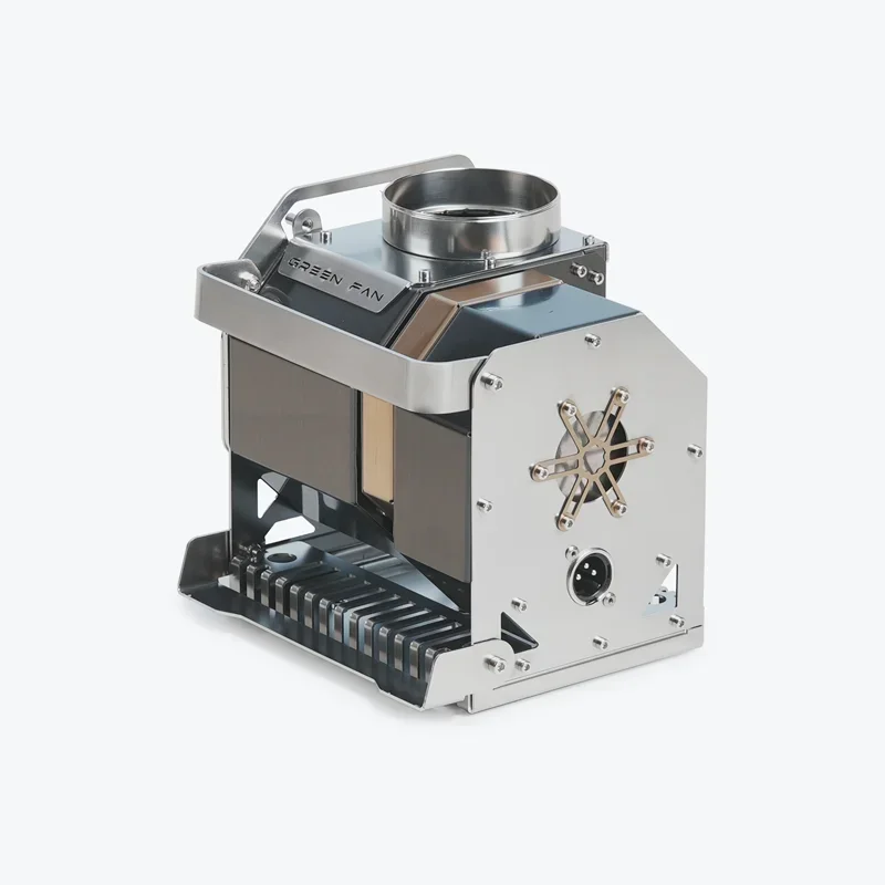 Portable induced draft fan, outdoor adjustable speed AC and DC dual power supply
