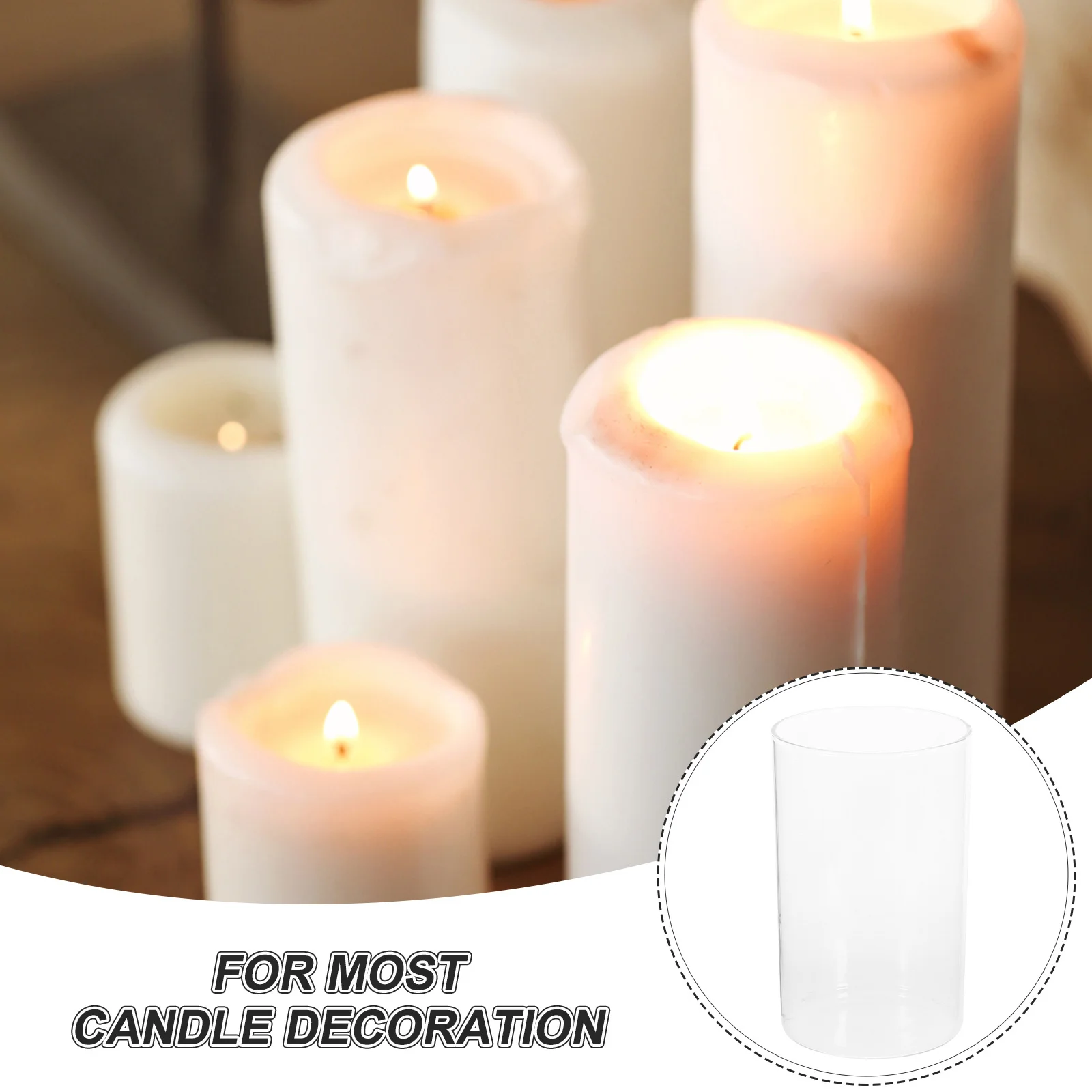 

3 Pcs Clear Holder Glass Cylinders for Floating Candles Transparent Sleeves