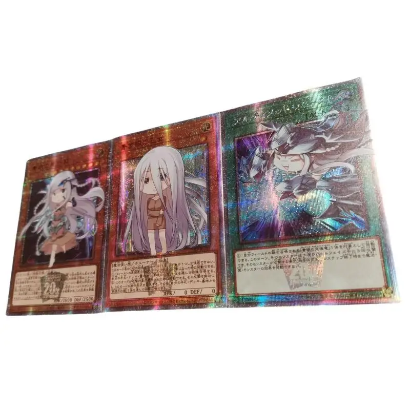 Yu-Gi-Oh Flash Card Kisara White Dragon Mother Girl processo PSER fai da te 3 fogli Action Toy Figures Anime Game Collection Gift