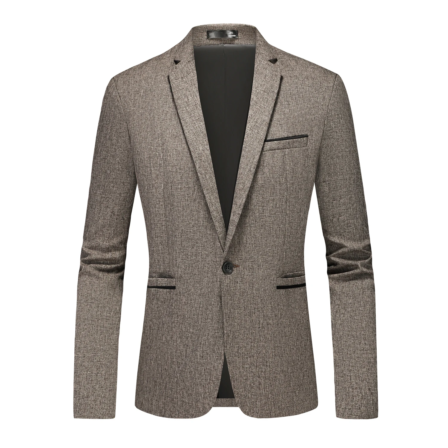 Men's Slim Fit Casual Blazer Business Office Wear Polyester Blend Single Breasted Suit Jacket