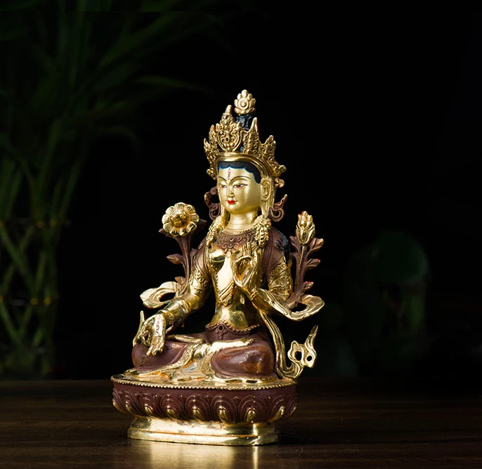 Buddha figure # efficacious  HOME OFFICE House Protection Talisman # 21cm tall  Tibetan Buddhism brass Dolma Buddha statue