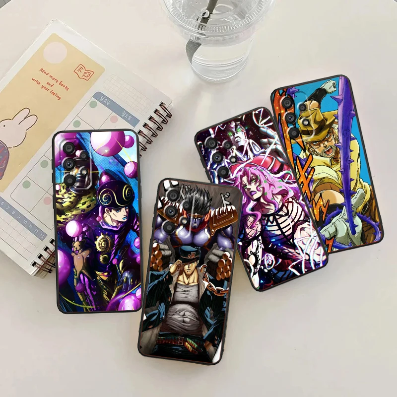 Cool Cute J-JoJos Bizarre Adventure For Samsung Note 20 10 Ultra Plus A31 A14 A12 A70 A34 A25 A04 A05 A15 A24 5G Black Back