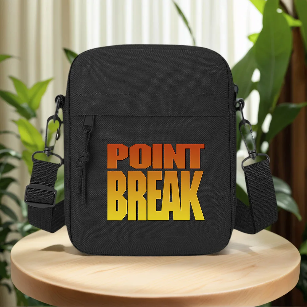 Bold orange ,Point Break title. Men Crossbody Bag Single Shoulder Women Cartoon Anime Film Printing Design Unisex