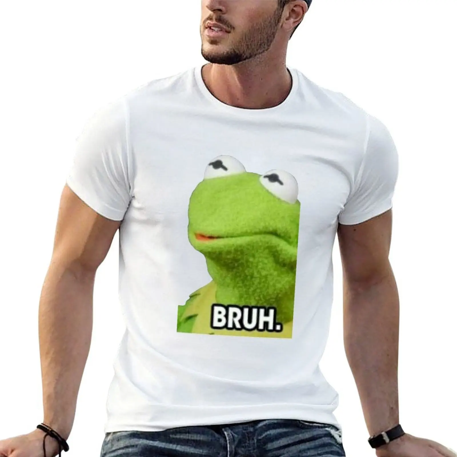 

Bruh Kermit T-Shirt cotton t shirts high quality funny t shirts cotton t shirts for man graphic vintage T-shirt