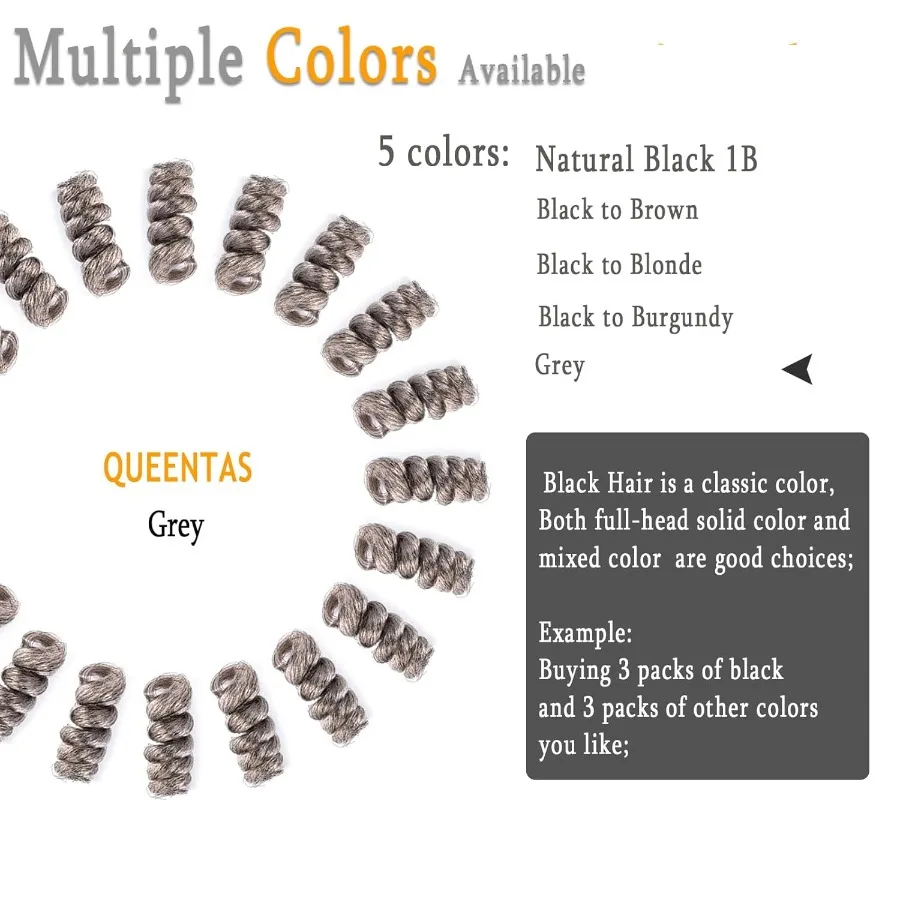 Paquete de 3 extensiones de cabello de ganchillo rizado de rebote jamaicano para mujeres negras, pelo de ganchillo gris sintético Afro Passion Twis, 10 pulgadas