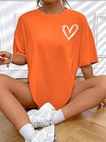 Simple Love Printed Womens Tshirts Summer Breathable Clothes Casual Fashion Short Sleeve Street Oversized All Match T-Shirts