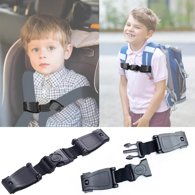 Car Seat Belt Adjustable Strap Highchair Safety Harness Strap Lock Anti Escape Child Baby Chest Clip Travel Car Backpack Clip