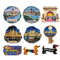Europe Hungary Resin 3D Fridge Magnets Tourism Souvenir Refrigerator Sticker Handicraft Gift Decoration
