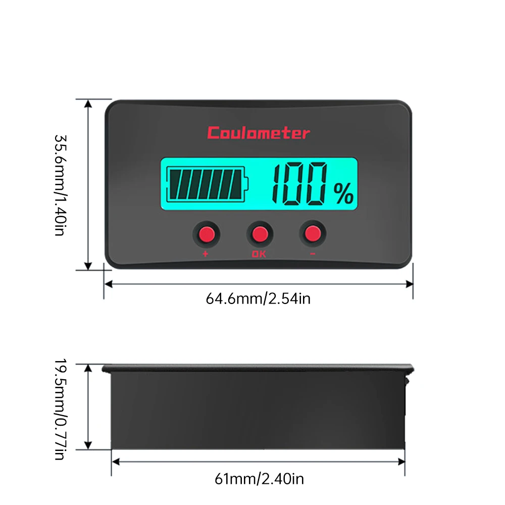 PZEM-035 DC 8-120V 10A Voltmeter Battery Tester Battery Capacity Coulometer 12v Car Voltmeter Digital DC Ammeter