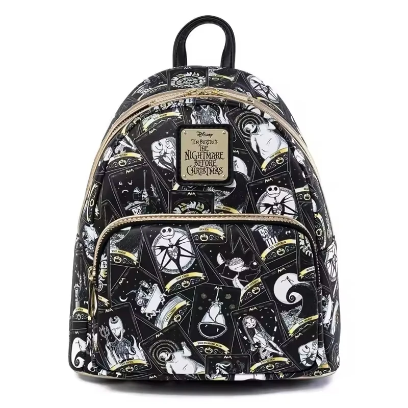 스티치 여성용 더블 스트랩 숄더백 지갑 PU 백팩 크리스마스의 악몽 미니 백팩 할로윈 코스프레 가방