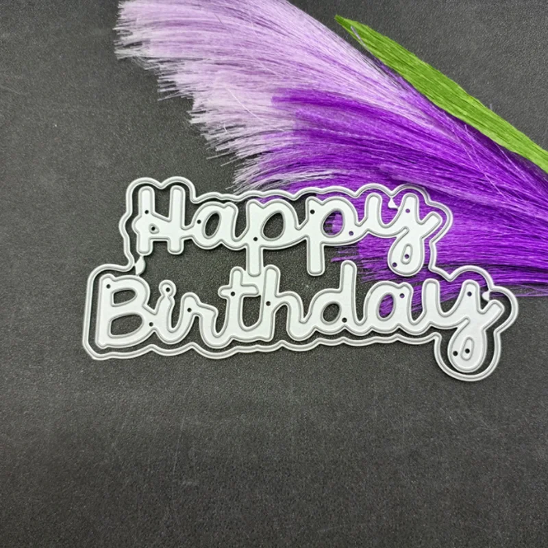 Buon compleanno incisione metallo fustelle fai da te scrapbooking fustella festa di nozze mestiere carta goffratura decorazione stencil