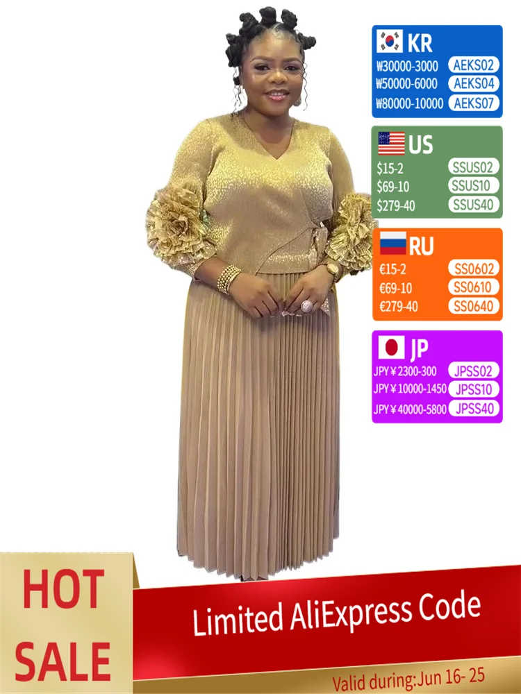 

Pleated Skirt Set For Women 2025 New Style V-Neck Irregular Top + High-waisted A-line Skirts Two-piece Sets Fashion Hot Sales