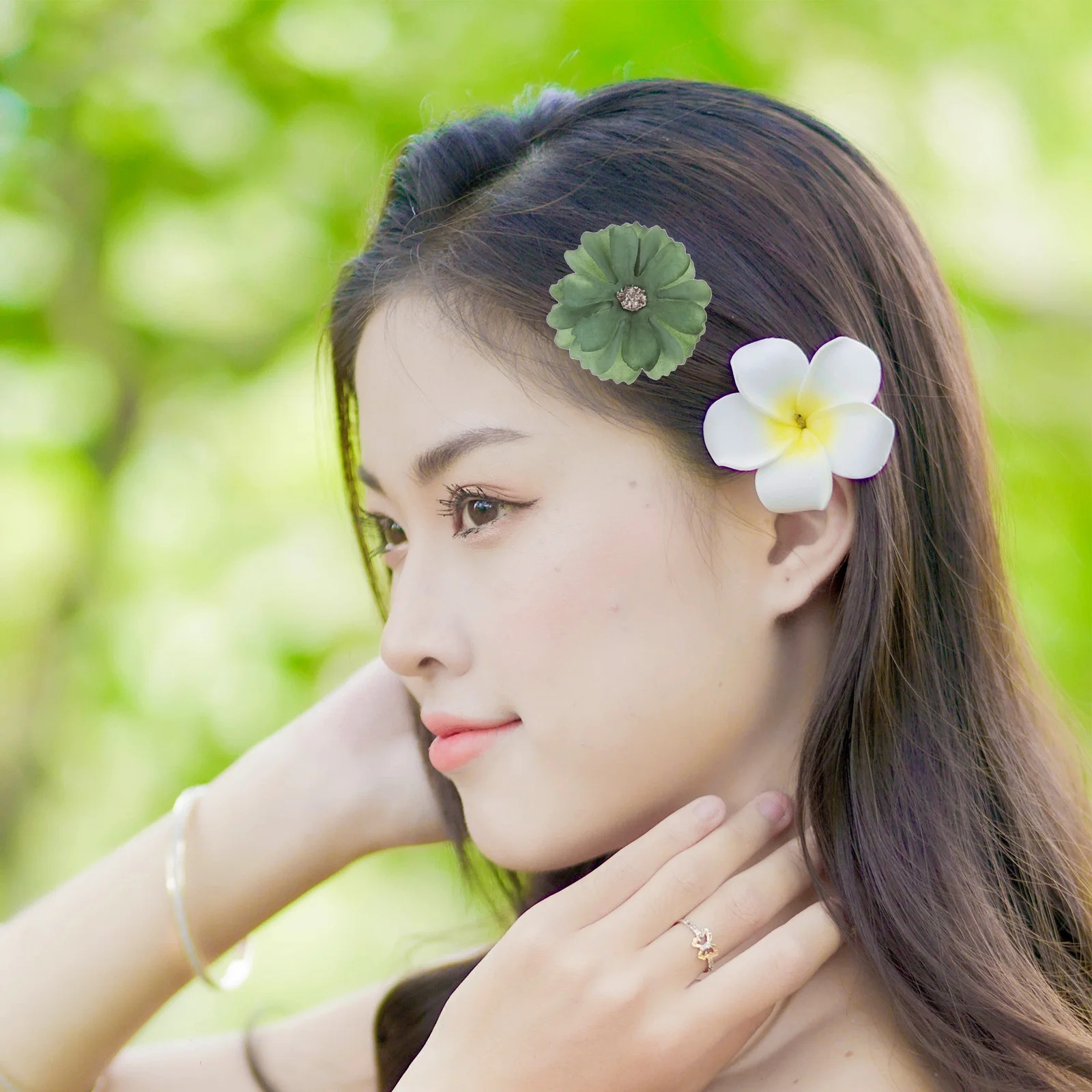 

20pcs Fabric Hair Clips Women Yellow Green Flower Accessories Everyday Birthday Wedding Prom Floral Hairpins Girls Hair