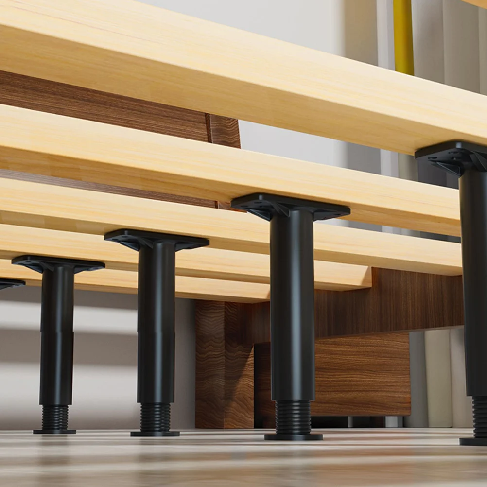 

4 Pcs Bed Support Legs 15cm 25cm Adjustable Furniture Lifts Strong Load Bearing Durable Replacement Parts White Bracket