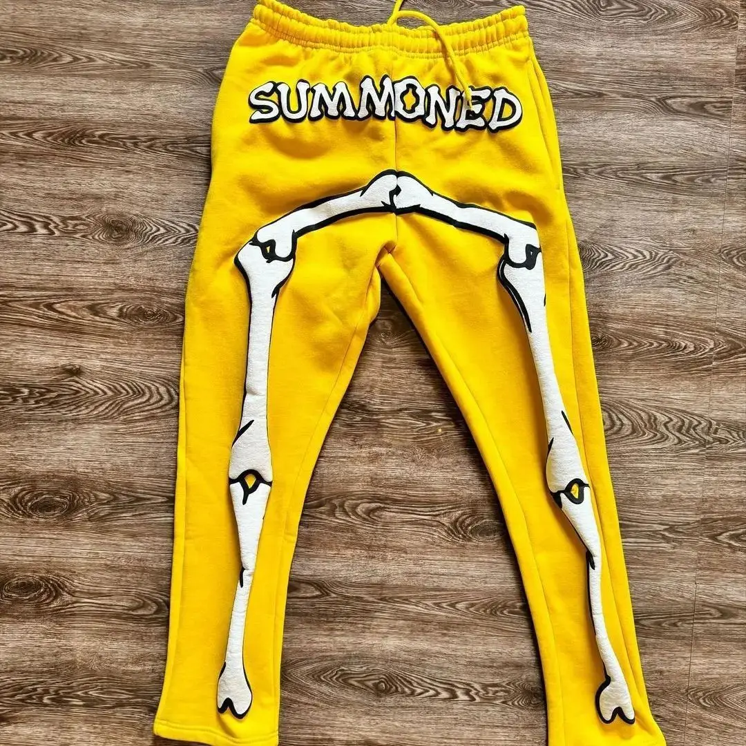 

American high street foam letter printed casual pants hip-hop fashion straight trousers trousers trendy