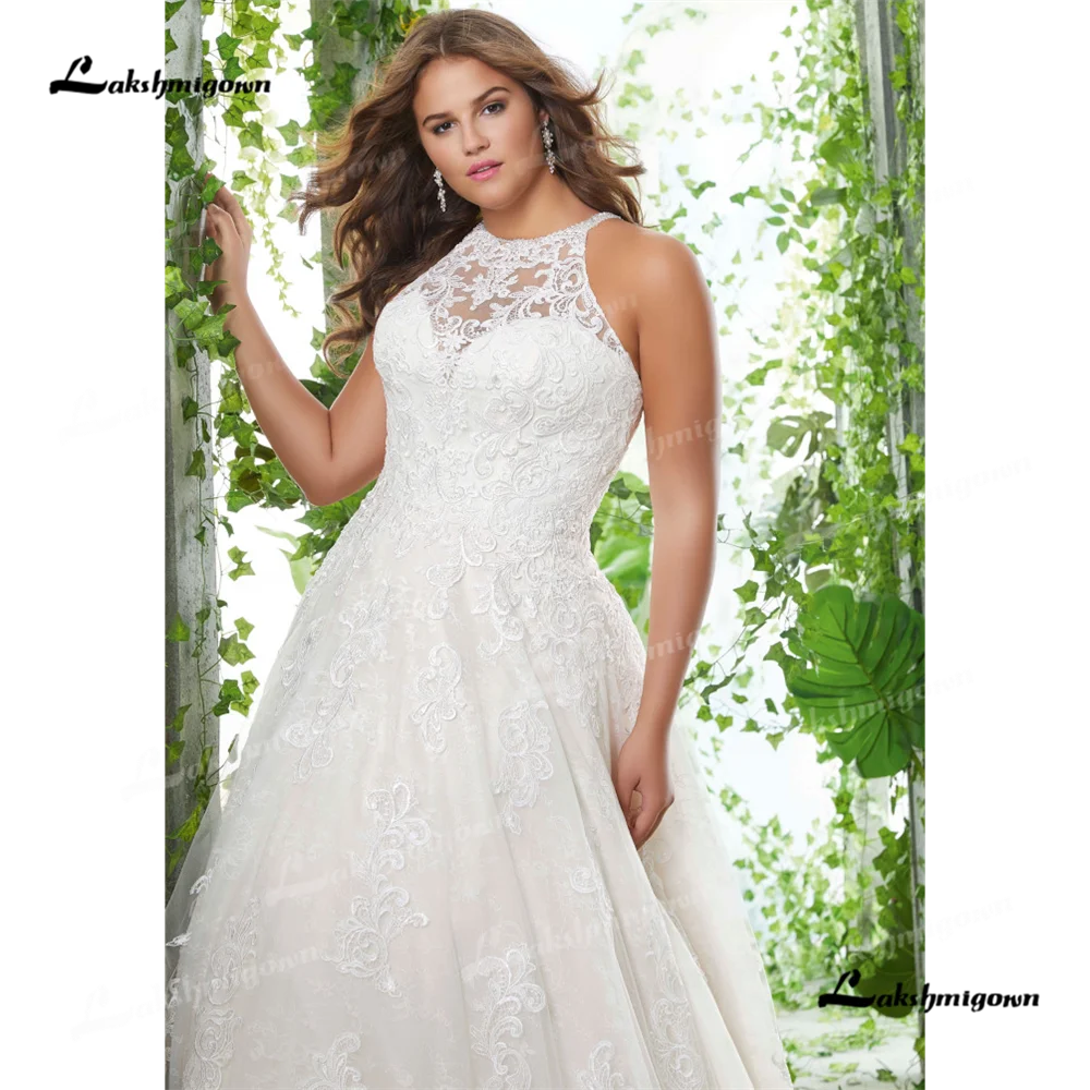 Lakshmigown Halter Neck A Line Wedding Dress 2025 Lace Court Train Wedding Gownrobe de mariéevestidos novias bodavestidos de bod