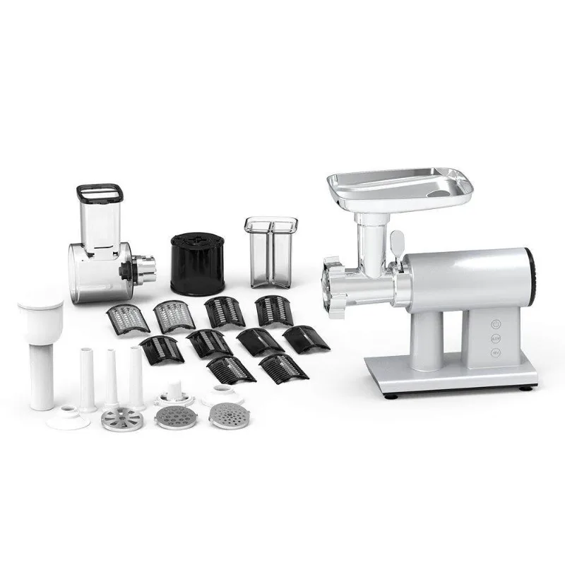 Stainless Steel Food Grinder with Sausage Stuffer, Mini Electric Grinder Quiet Electric Meat Mincer