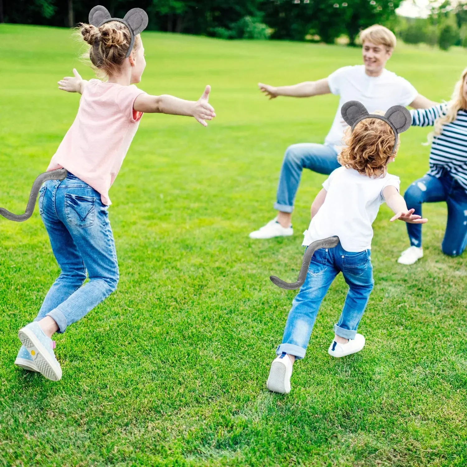 Volwassen Kids Party Muis Rat Oren Hoofdband Staart Neus Strikje voor Verjaardag Decoratie Dierenhaarband Halloween Kostuum Cosplay