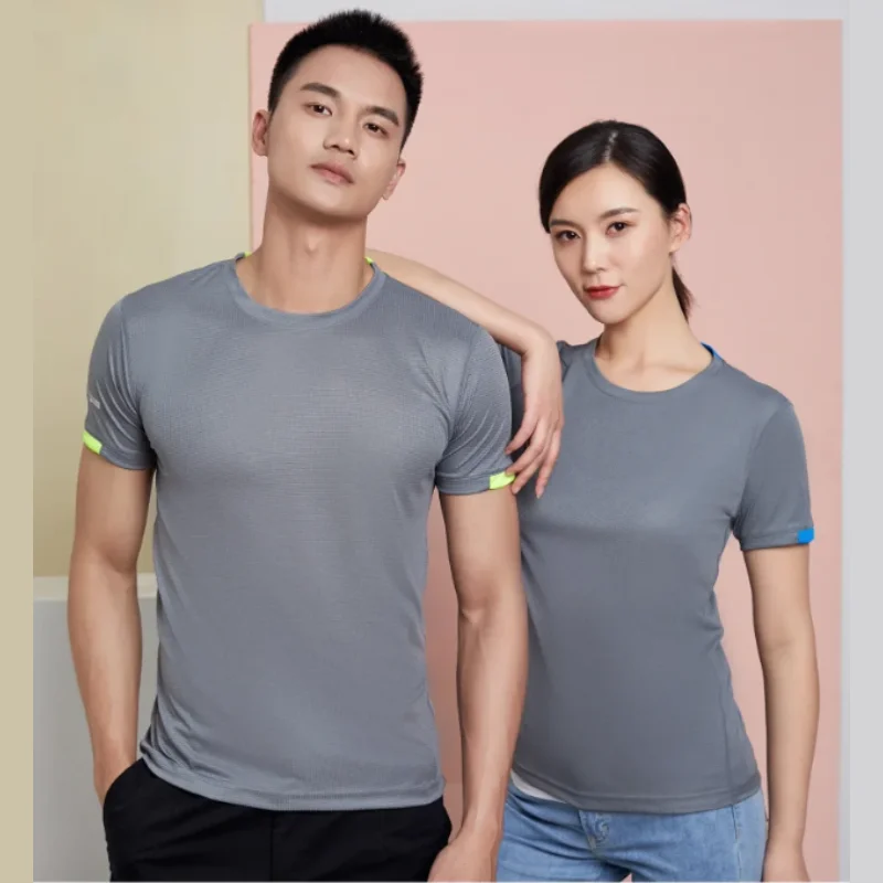 Quick-drying Round Neck Sport T-Shirt Custom Logo  Printing Pattern Embroidery Your Design Breathable Cycling Tops Daily Wear image 2