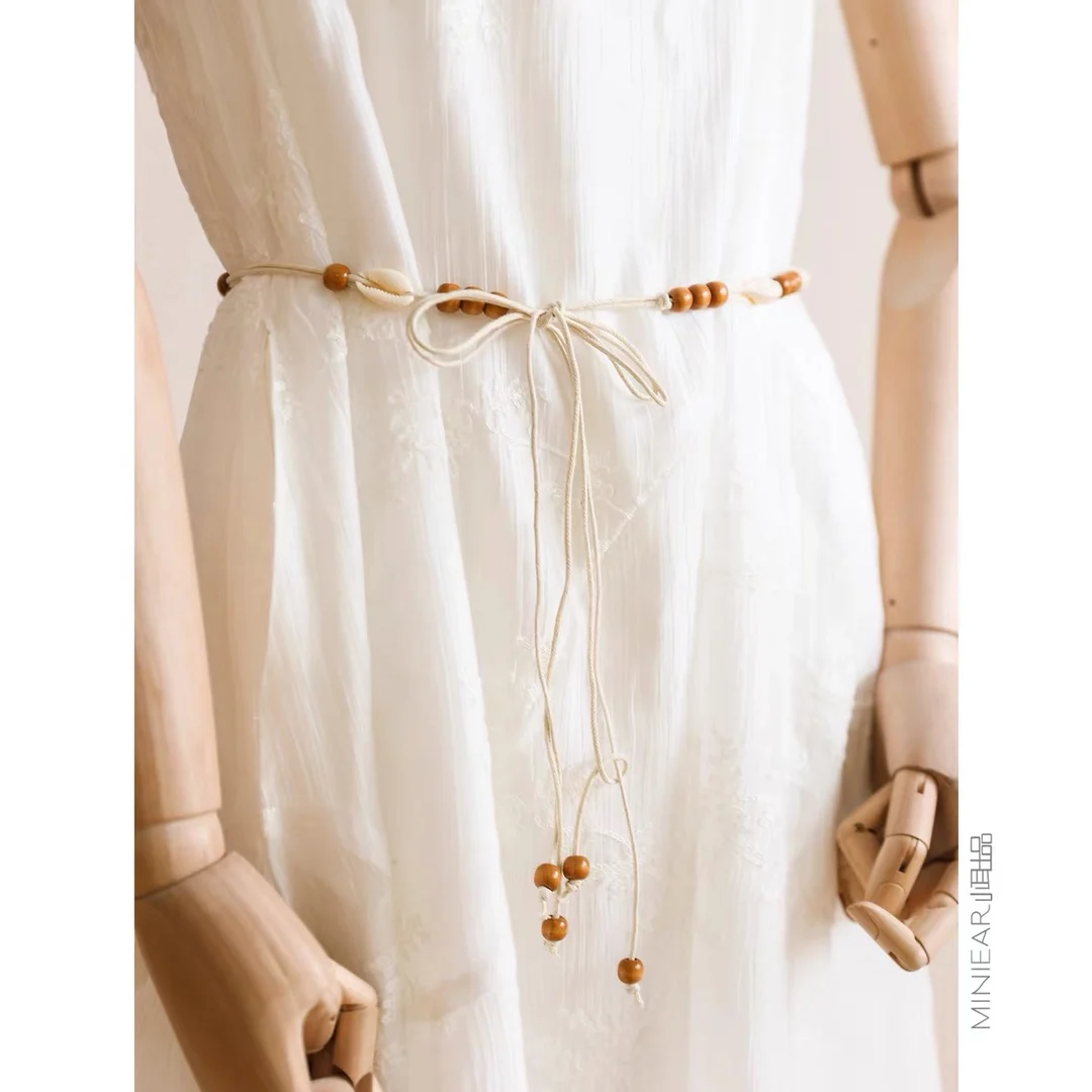 

Богемный тканый пояс для женщин, платье с кисточками в этническом стиле и цепочкой на талии, универсальная веревка на талию в стиле ретро