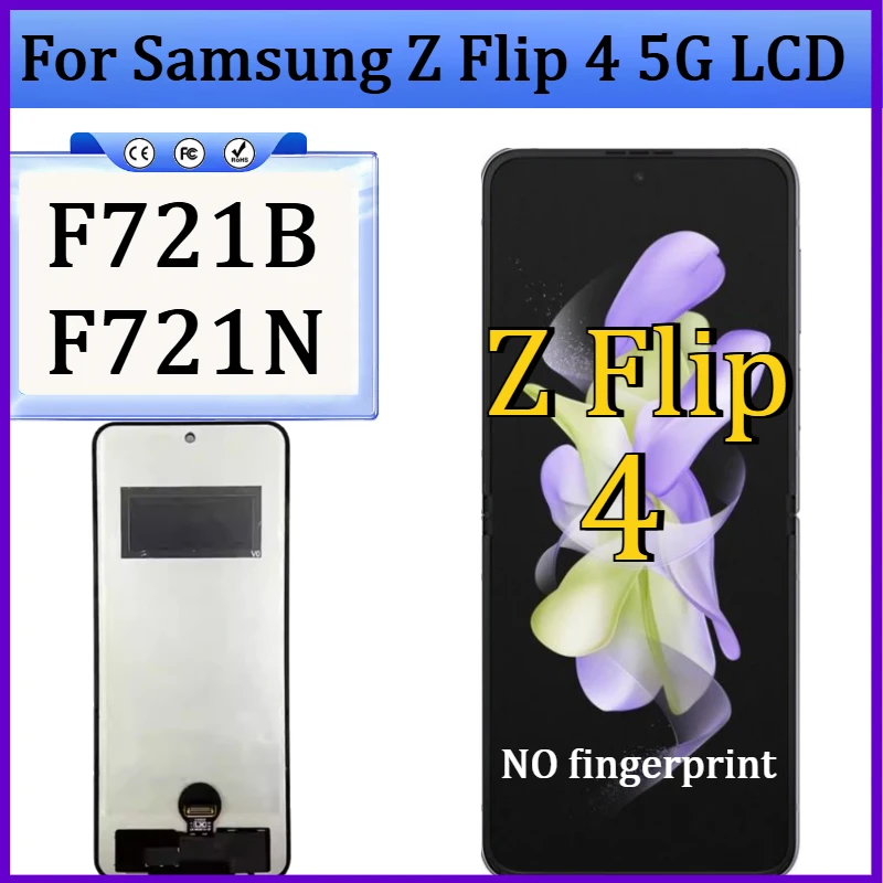 For Samsung Galaxy Z Flip4 F721B F721N New TFT Screen For Samsung Z Flip 4 5G LCD Display Screen Assembly Replacement