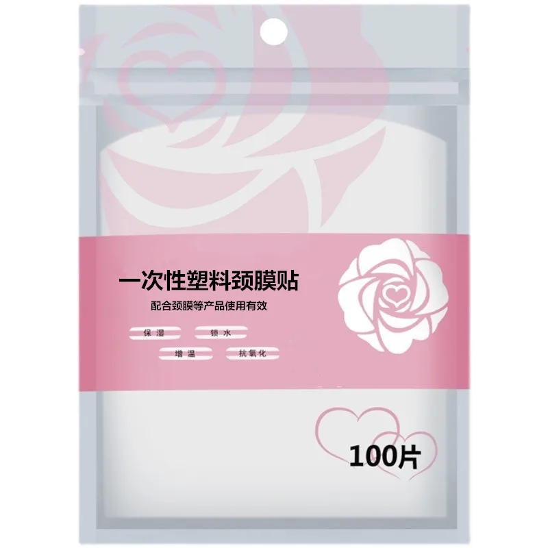 100-500 Stuks Schoonheid Huidverzorging Tool Kits Plastic Film Nekmaskers Wrap Transparents Diy Nekmasker Wegwerp stickers Papier Gezichtsbehandeling