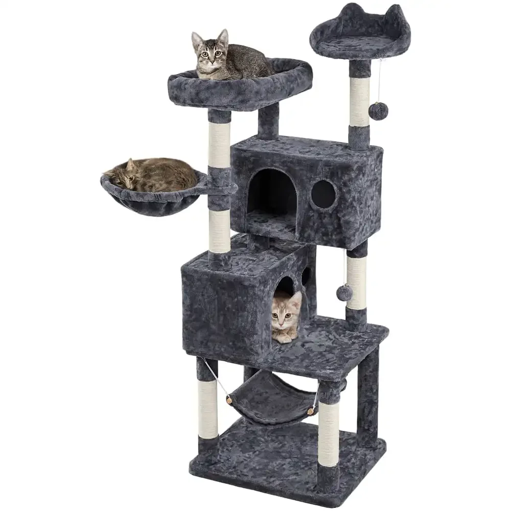 

Scratch Tree for Cats Dark Gray Multi-level Cat Tree Tower With Condos and Perches Free Shipping Scratching Post Climbing Pet