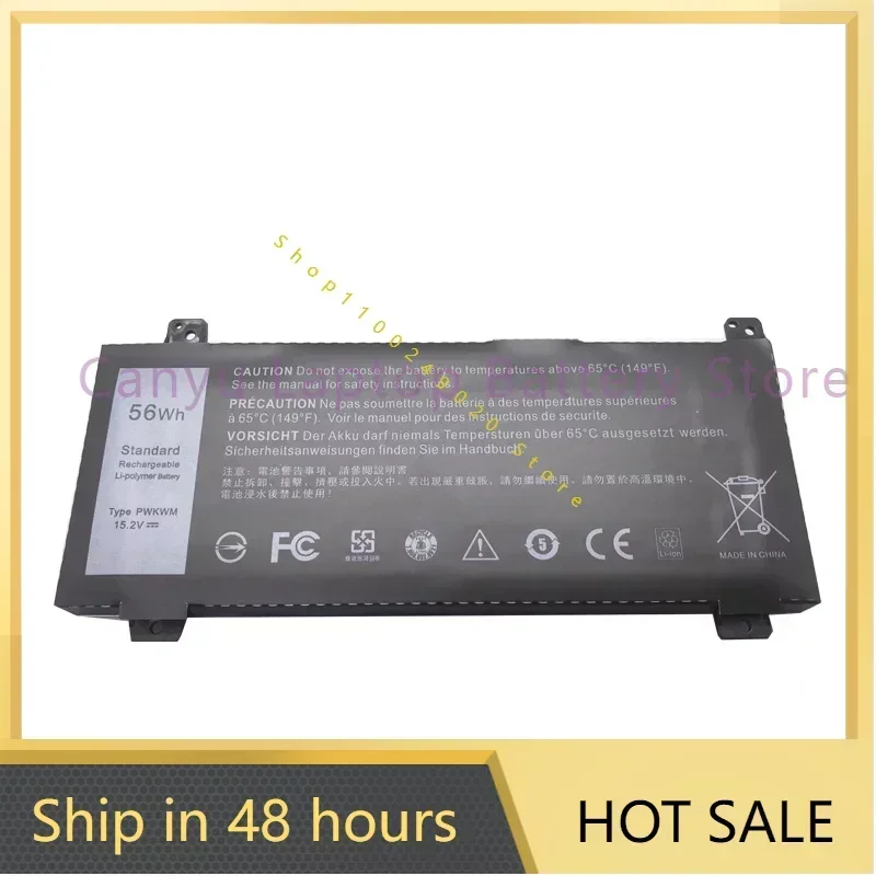 2024 New PWKWM  Battery For   Inspiron 14 7000 7466 7467 P78G 15.2V 56WH Laptop battery