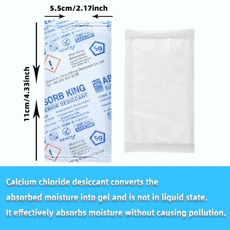 Calcium chloride desiccant can be reused to absorb moisture and be used to dry wardrobes and shoe cabinets to prevent mildew