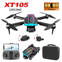 XT105 8K Mini Drone Hd Dual Camera Omnidirectional Obstacle Avoidance Brushless Motor Wifi Foldable Quadcopter Toys For Adults