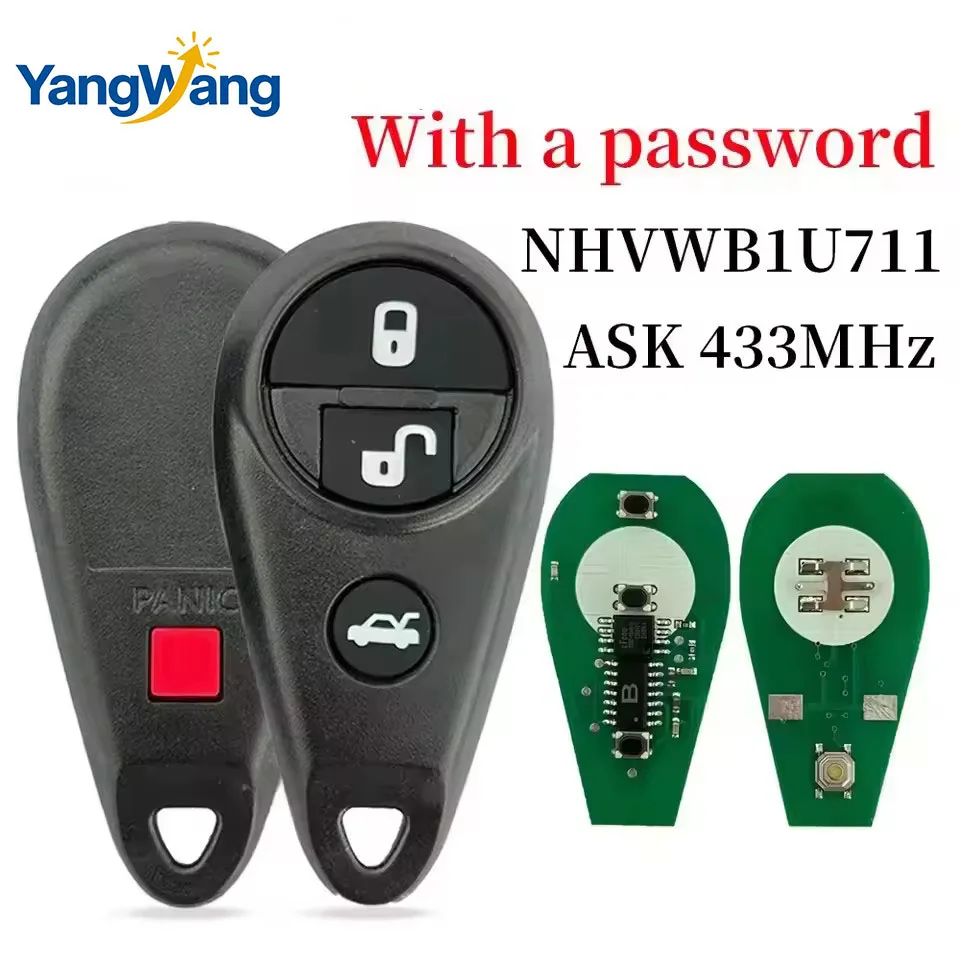 NHVWB1U711 433ASK Llave De Control Remoto De Coche Con Cable De Pin Para Subaru Impreza Forester Legacy Impreza Tribeca WRX 1999