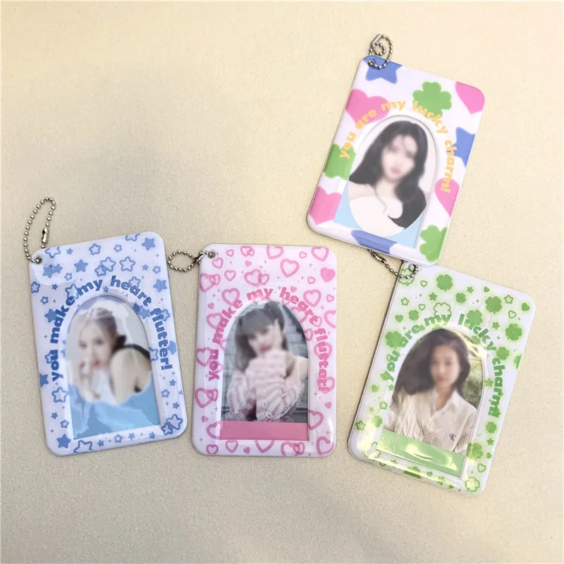 Cute Photocard Holder Kpop Idol Photo Album Card Holder Girl Cute Keychain ID Credit Bank Protector Photo Sleeves