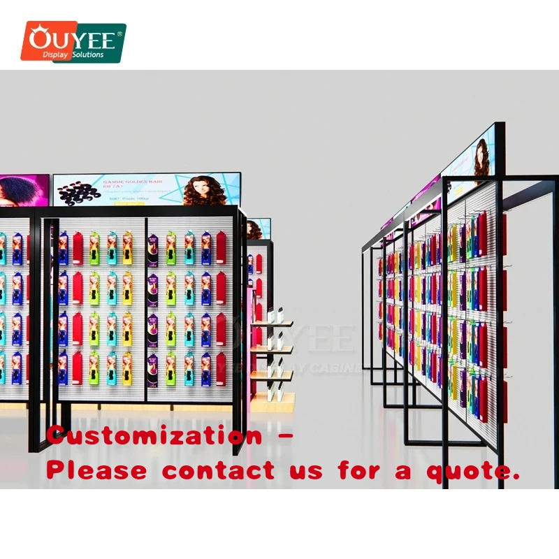 custom.Odm Service Display Shelving Hair Display Shop Flexible Layout Aluminum Wig Store