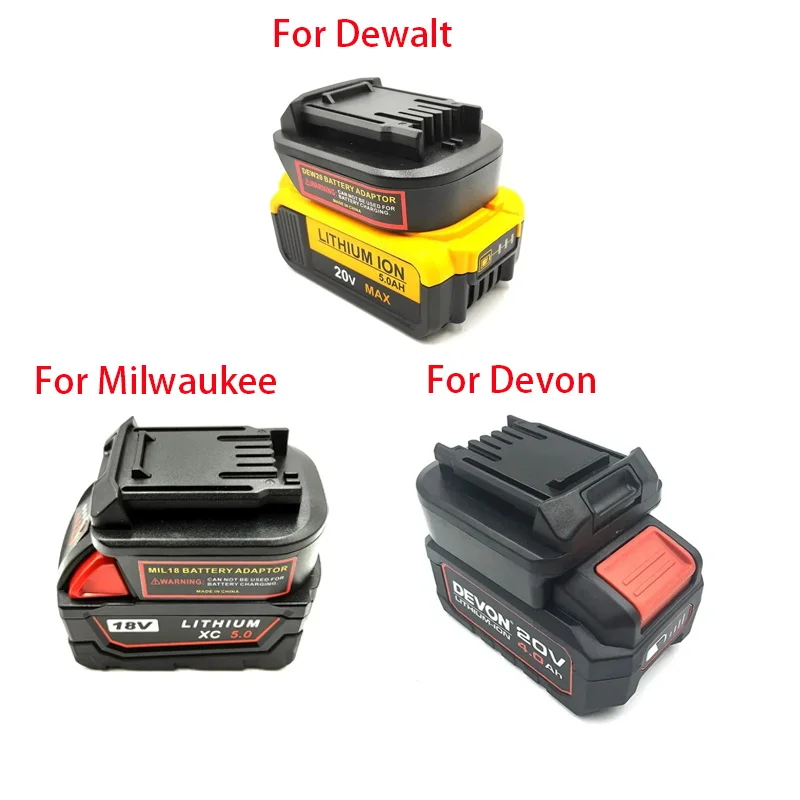 

For Dewalt/Milwaukee/Devon Battery Converts Compatible for Milwaukee 18V Lithium-ion Battery for Worx 20V Lithium Battery Tool