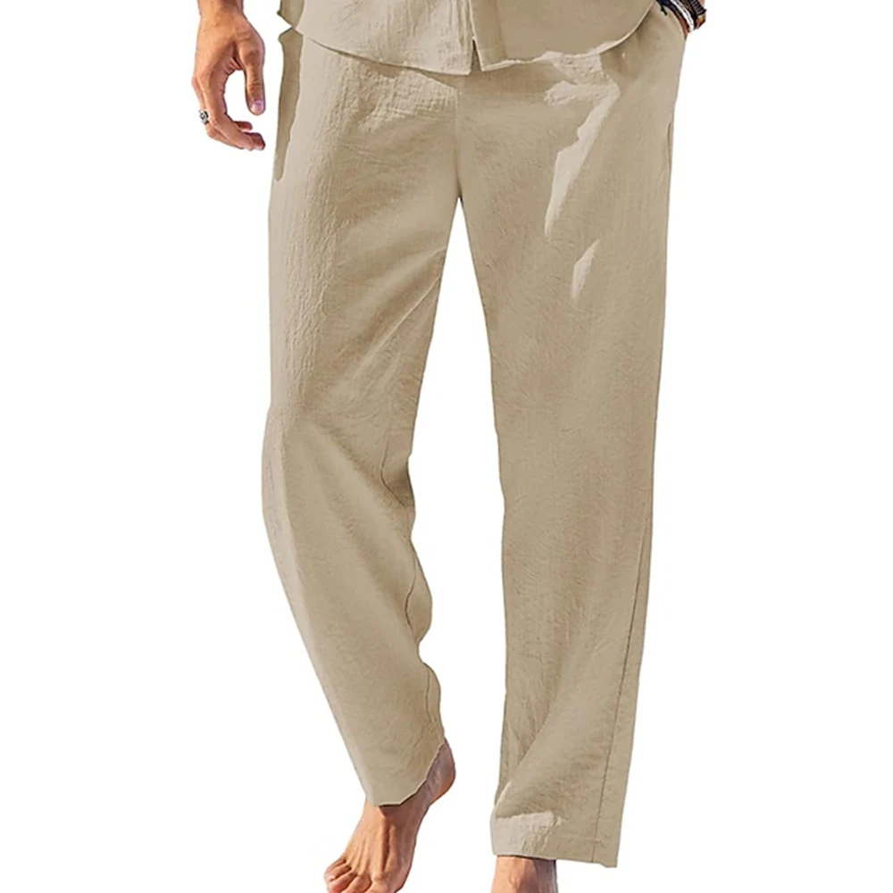 2025 우아한 남성용 카키 비치 팬츠 - 컴포트 - 해안 및 레저용 바지용 드라이브 디자인