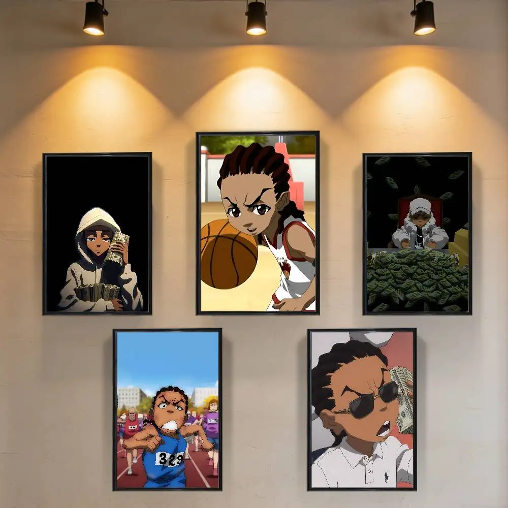 Trend Huey Freeman Boondocks Poster HD Art Sticky Wall Waterproof Home Living Room Bedroom Bar Aesthetic Decoration