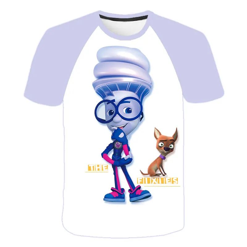 Kids Summer T-shirts for Boys Girls Tops Cartoon The Fixies Witch Wizard Funny T Shirt Girls Short Sleeves Cotton Children Tees