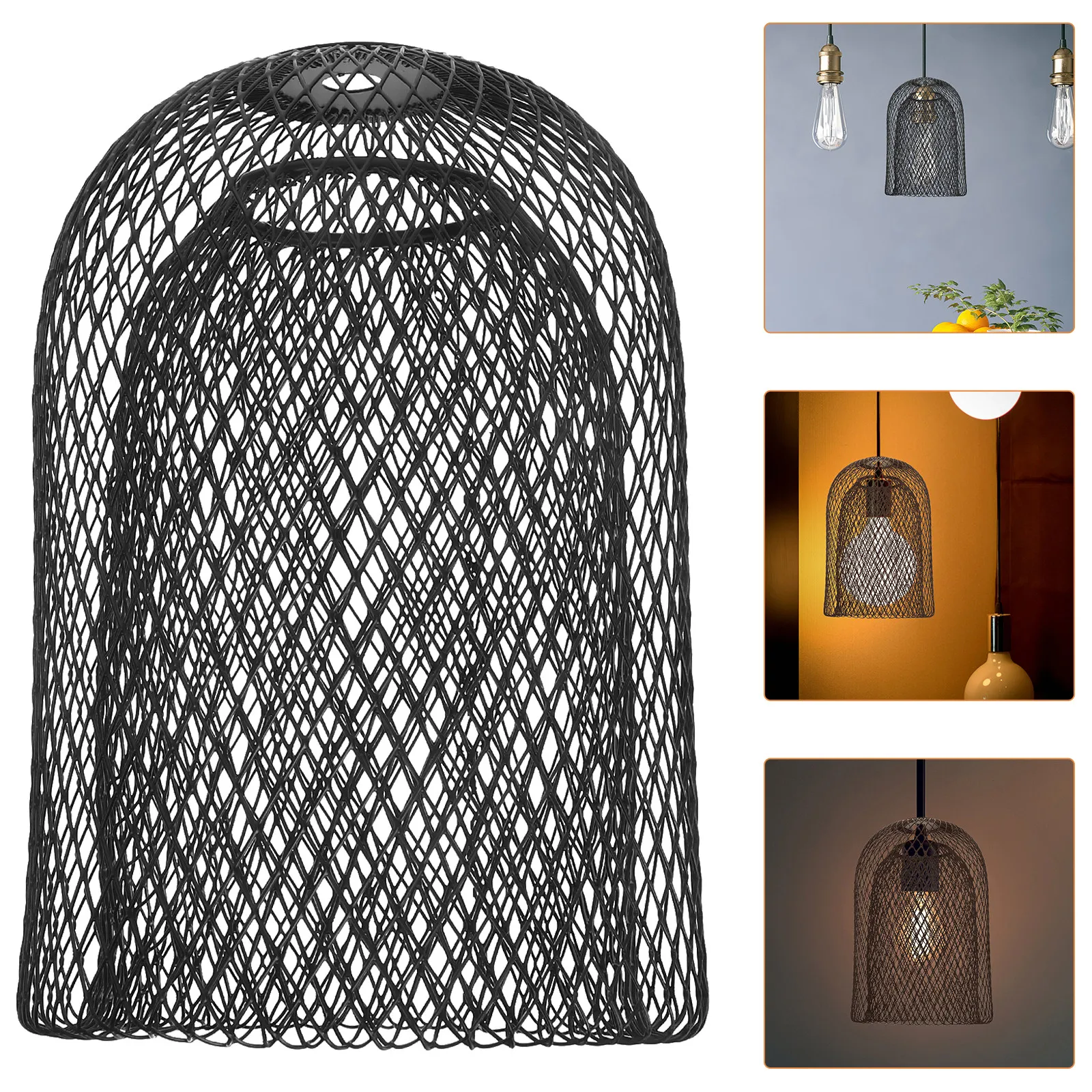 

Vintage Iron Mesh Lampshade Double Layer Industrial Pendant Light Cover for Bars Cafes Decor Hollow Out Metal Cage Bulb Guard