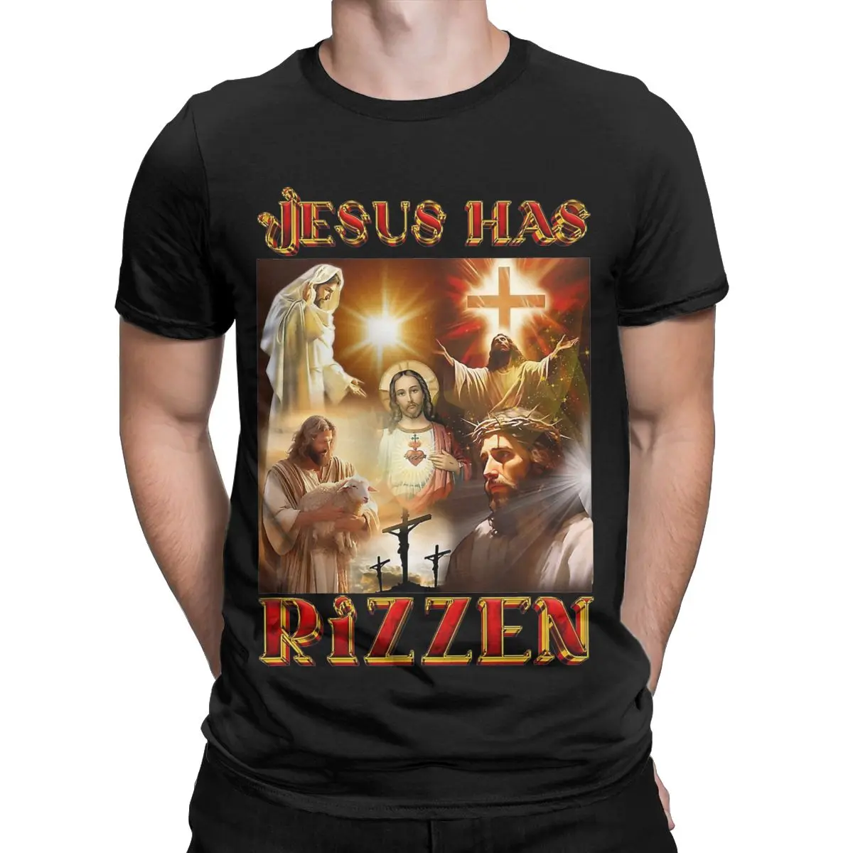 Men Women's Jesus Has Rizzen Christian Bible Faith T-Shirt Apparel Vintage 100% Cotton Christ Catholic T Shirts Tee Clothing