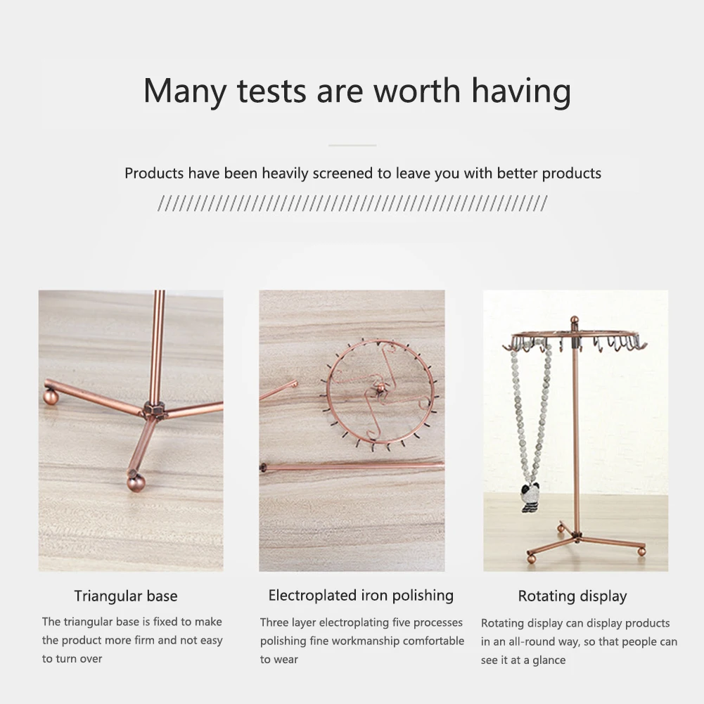 

Rotating Jewelry Organizer with 23 Hooks Jewelry Display Stand Metal Jewelry Hanging Shelf for Earrings Necklace Bracelet Ring