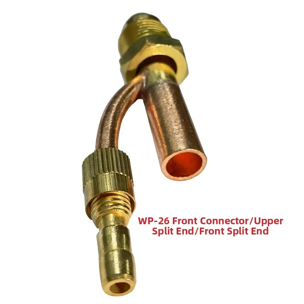 Copper Front Fitting for WP 26 Welding Torch Split Upper End Connector 59mm Length 10mm Outer Diameter Beige 16mm Hex Screw