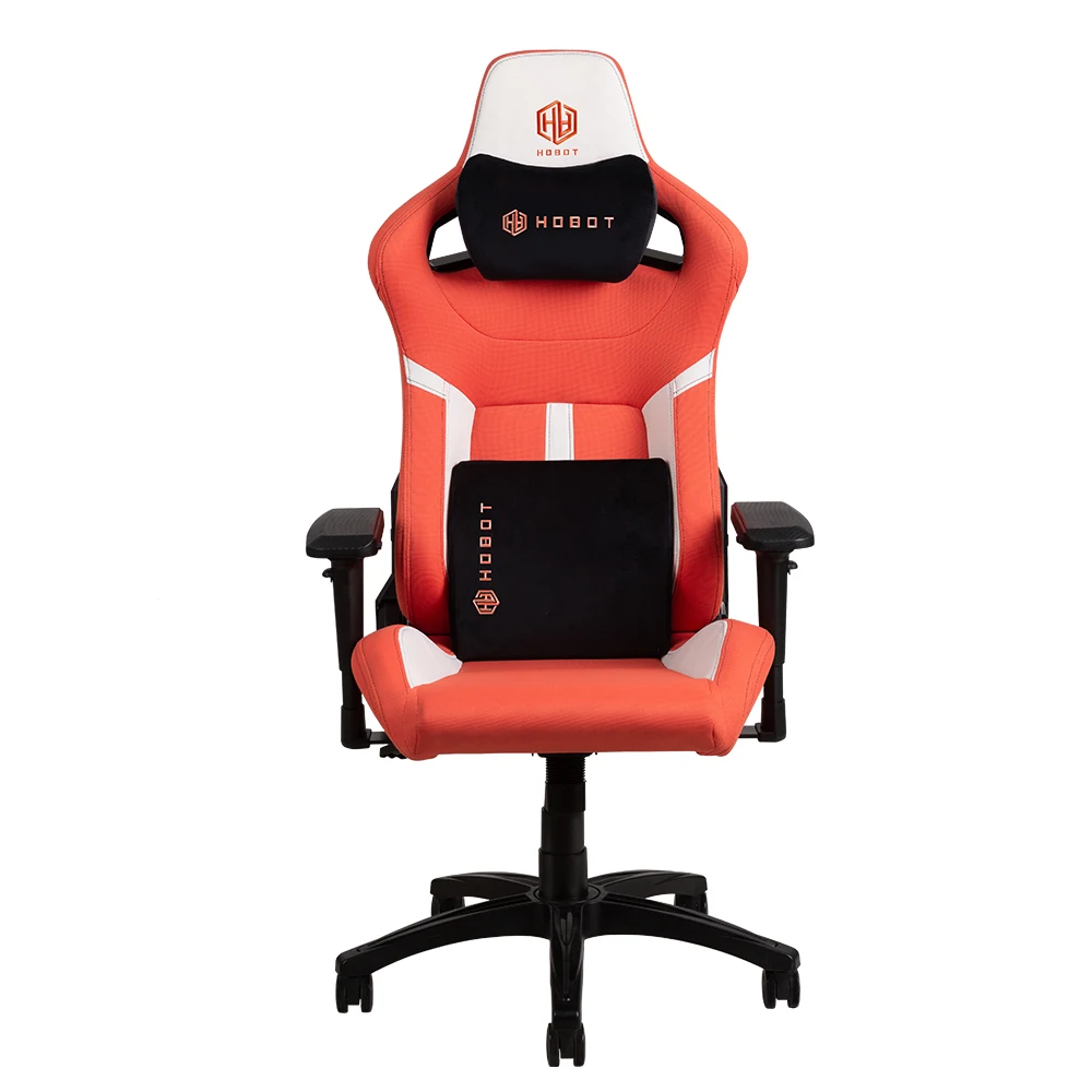 

Ergonomic 4D PU Armrest Executive Fabric Cover Orange PC Game Magnetic Headrest Gaming Chair
