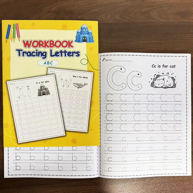 الإنجليزية ABC رسالة المصنف كبير الحروف الصغيرة ممارسة القلم التحكم ممارسة النشاط كتاب الرسوم التوضيحية الممتعة 32 صفحة #2