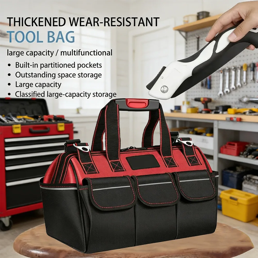 

Многофункциональные прочные сумки для инструментов 1680DOxford тканевые сумки для электриков Водонепроницаемые и износостойкие сумки для хранения большой емкости