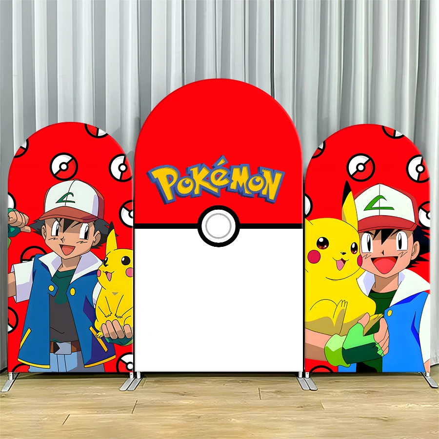 ポケモン誕生日パーティーデコレーションアーチ背景カバーピカチュウアニメゲームテーマキッズパーティー用品フォトブースデコレーション